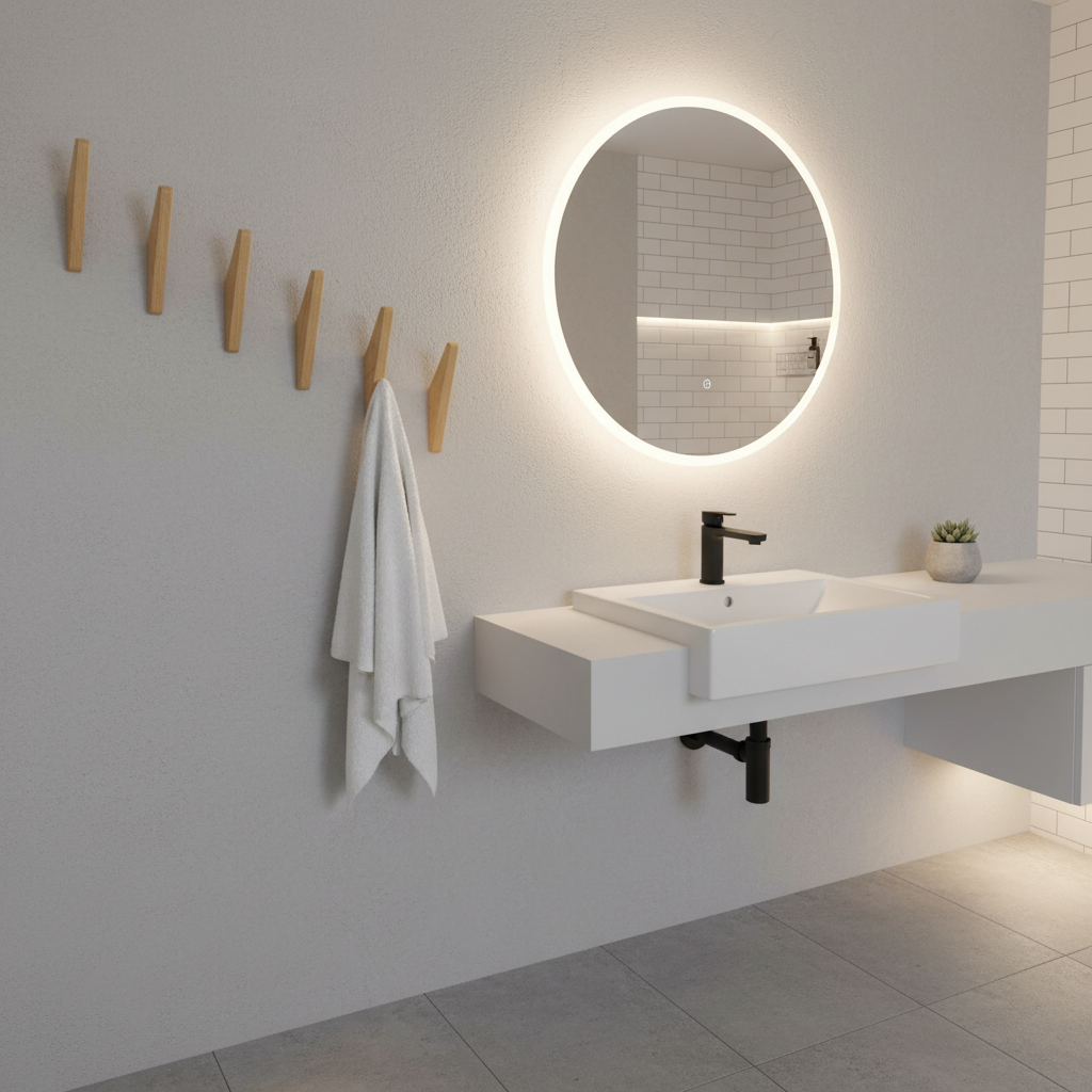 ElmHooks | Set aus 6 minimalistischen Wandhaken aus Holz