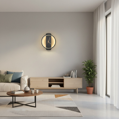 AuraTime | Moderne Minimalistische Wanduhr mit LED-Licht
