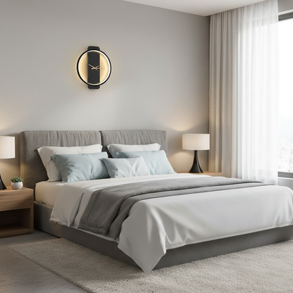 AuraTime | Moderne Minimalistische Wanduhr mit LED-Licht