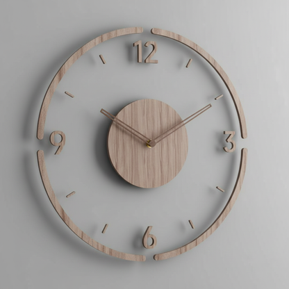 Clocky | Wanduhr Holz Modern 35 cm Lautlos