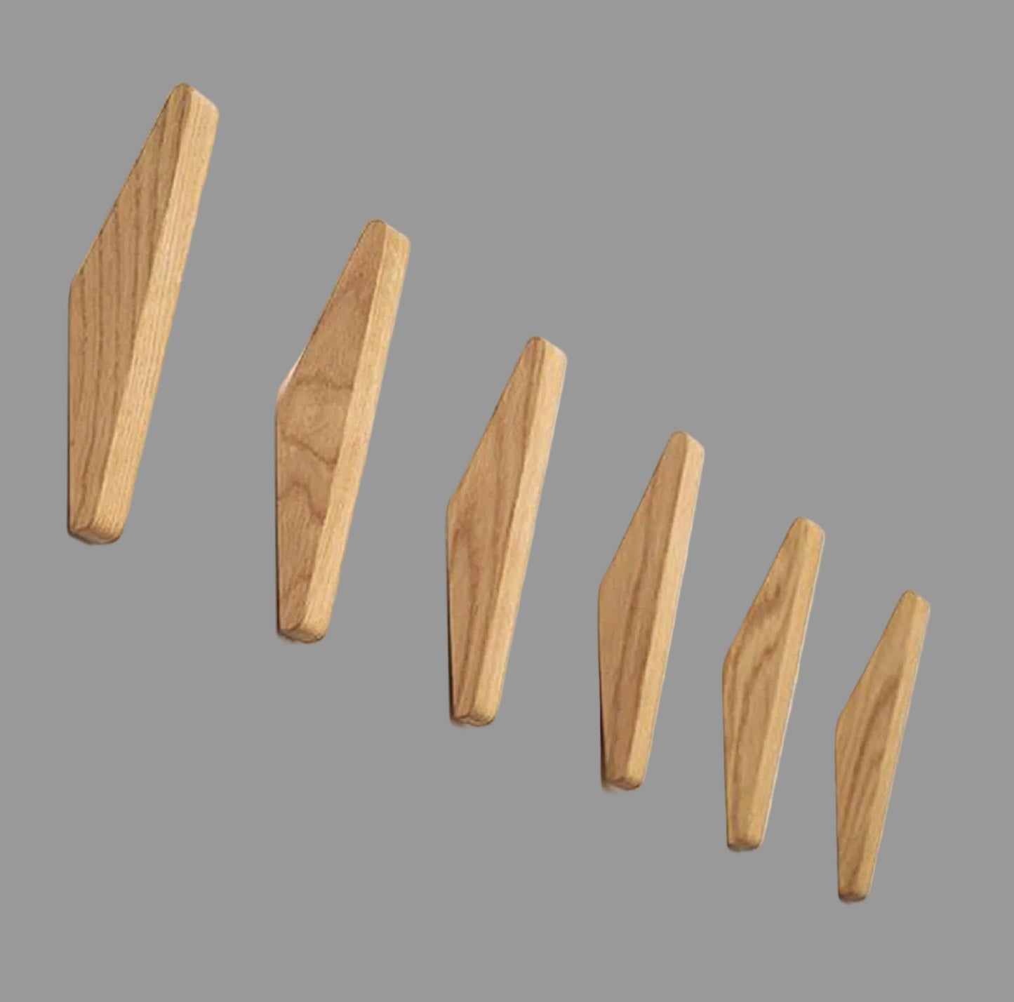 ElmHooks | Set aus 6 minimalistischen Wandhaken aus Holz