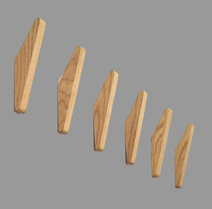 ElmHooks | Set aus 6 minimalistischen Wandhaken aus Holz